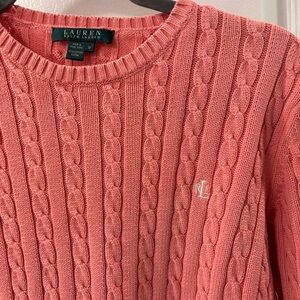 Vintage Lauren Ralph Lauren Pink Cable Knit Sweater size M